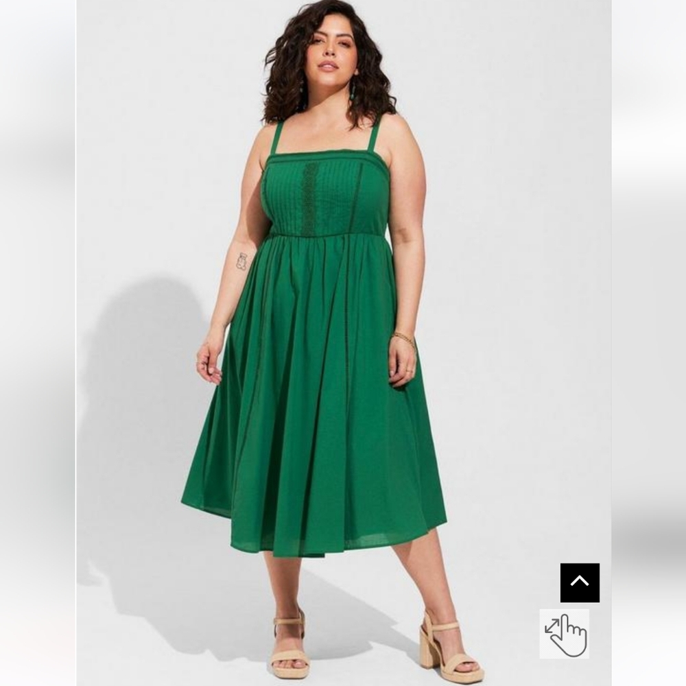 Torrid Midi Voile Pleated Bodice Sundress